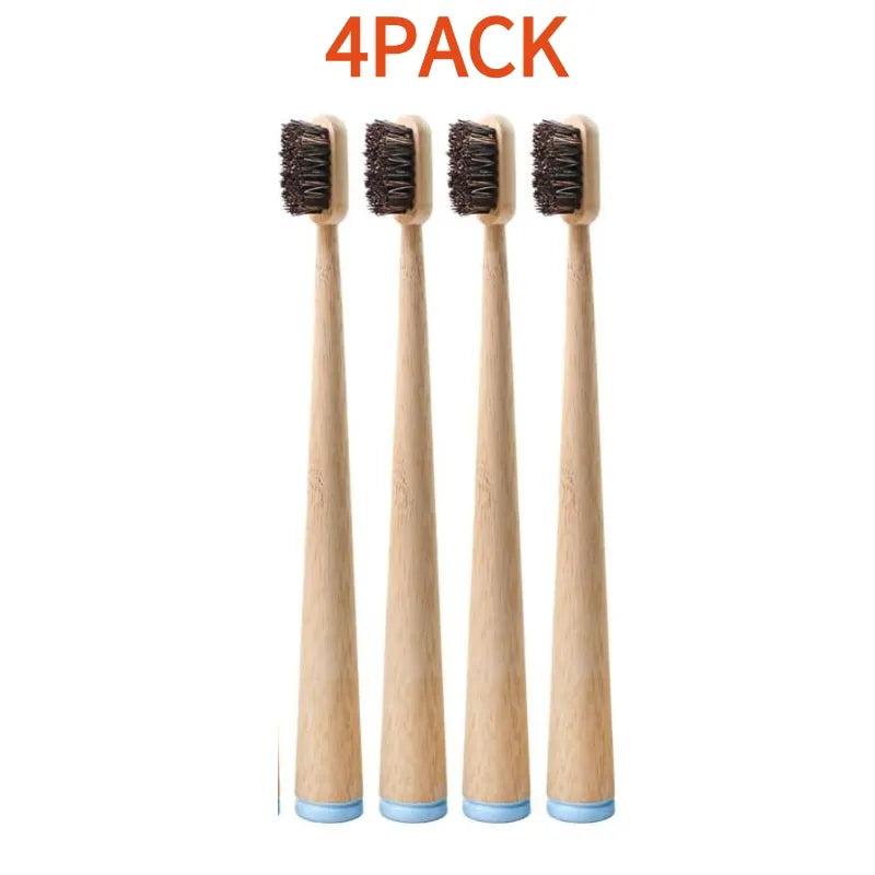 Horse Hair Bristle Toothbrush (4 Pack)