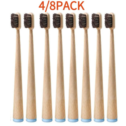 Horse Hair Bristle Toothbrush (4 Pack)