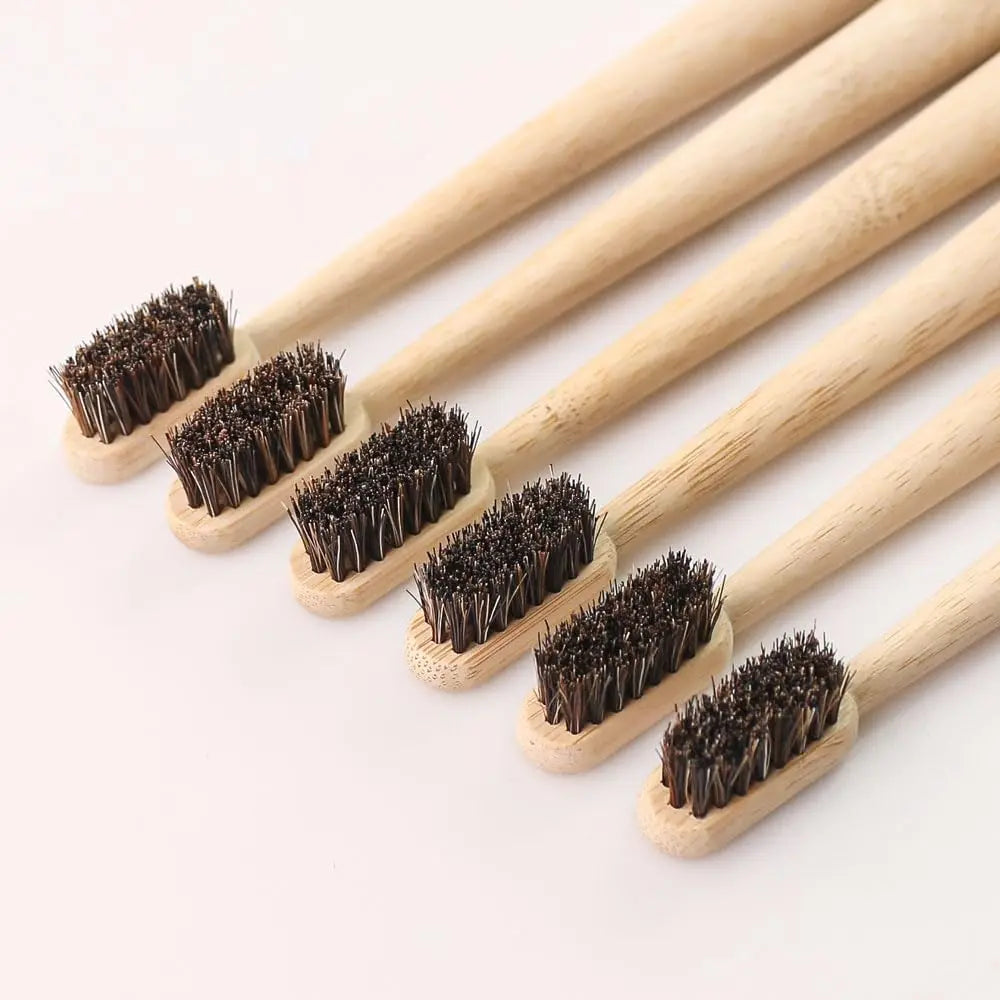 Horse Hair Bristle Toothbrush (4 Pack)