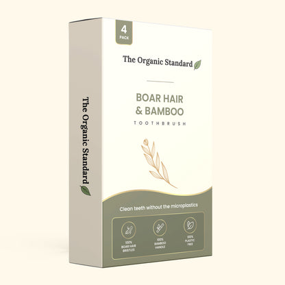 Horse or Boar Hair Bristle Toothbrush (4 Pack)